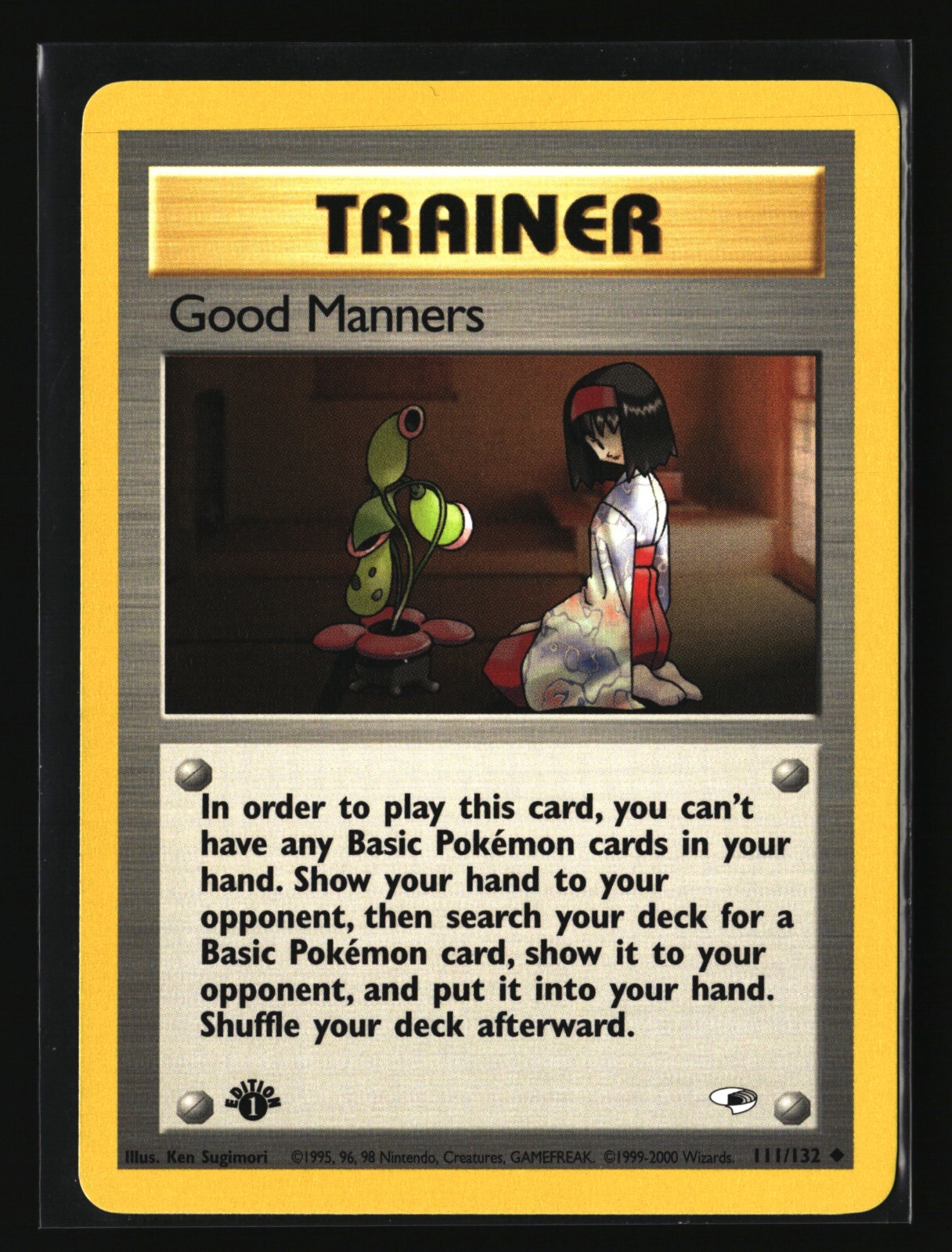 Pokemon GOOD MANNERS 111/132 1st Edition (2000 Gym Heroes) NM/Near Mint