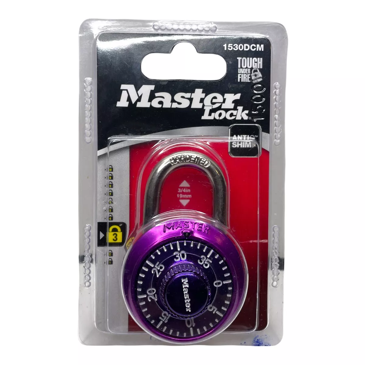 Master Lock Dial Combination Padlock, Purple