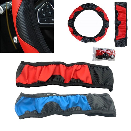 2x Lenkradbezug, Lenkradschoner, Lenkradschutz Auto Lenkradhülle PU LEDER 15" DE