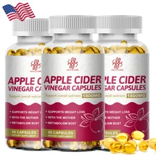 Apple Cider Vinegar Capsules With The Mother 1800mg Fast Weight Loss Detox Pills
