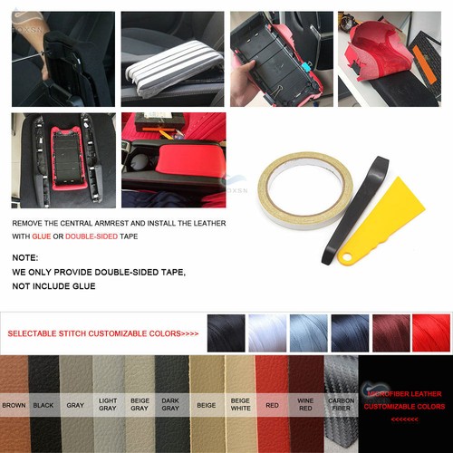 Cubierta con reposabrazos para consola central de cuero negro para Toyota 10-18 4Runner adhesivo - Imagen 7 de 7