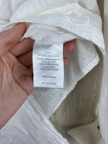 Erny Van Reijmersdal Cotton WhiteFrench Cuff Embroidered Women's Shirt Size 44 - Picture 11 of 13