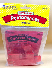  Vtg 1994 12pc Set PENTOMINOES Learning Resources Overhead Blocks LER 0415, NEW