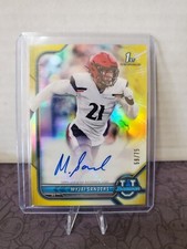 2022 Bowman University Myjai Sanders #BCPA-MS Yellow Refractor Auto #'d /75