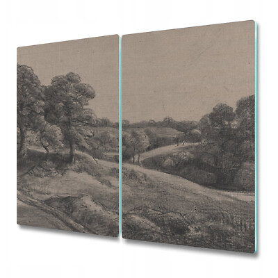Tempered Glass Surface Protector Worktop Saver Countryside Art 2x30x52