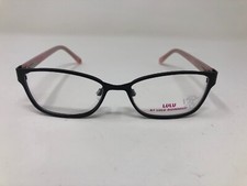 Lulu Guinness Eyeglasses Frames LK014 B-32 Black Pink 48-15-130 QO12