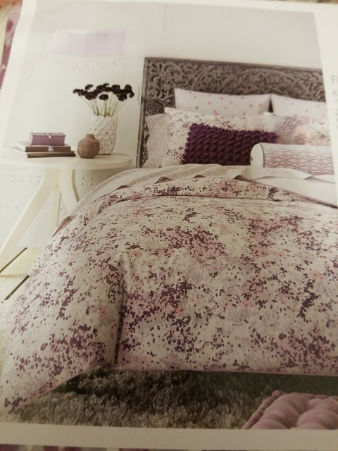 Sky Home Florentina King Duvet Cover Shams Set Purple Floral For