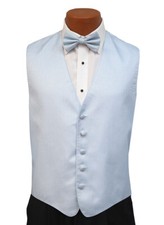 Men's Andrew Fezza New York Stardust Light Blue Tuxedo Vest  Bow Tie Size L