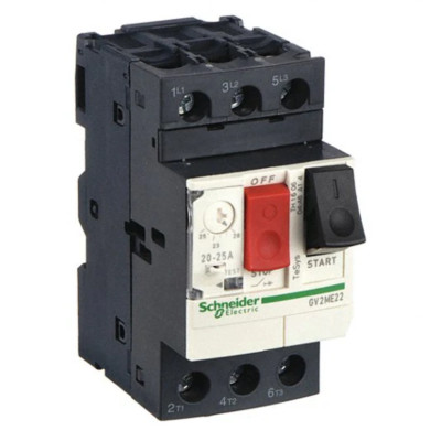 SCHNEIDER ELECTRIC - GV2ME22 Manual Motor Starter: Push Button, No Enclosure, 20
