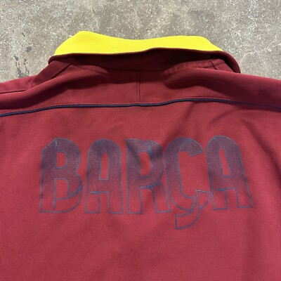 Nike FC Barcelona Zip Up Track Jacket Burgundy Size Large Used