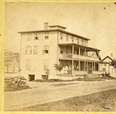 Large Hotel w Hard To Read Title: Massachusetts? 1870s E505
