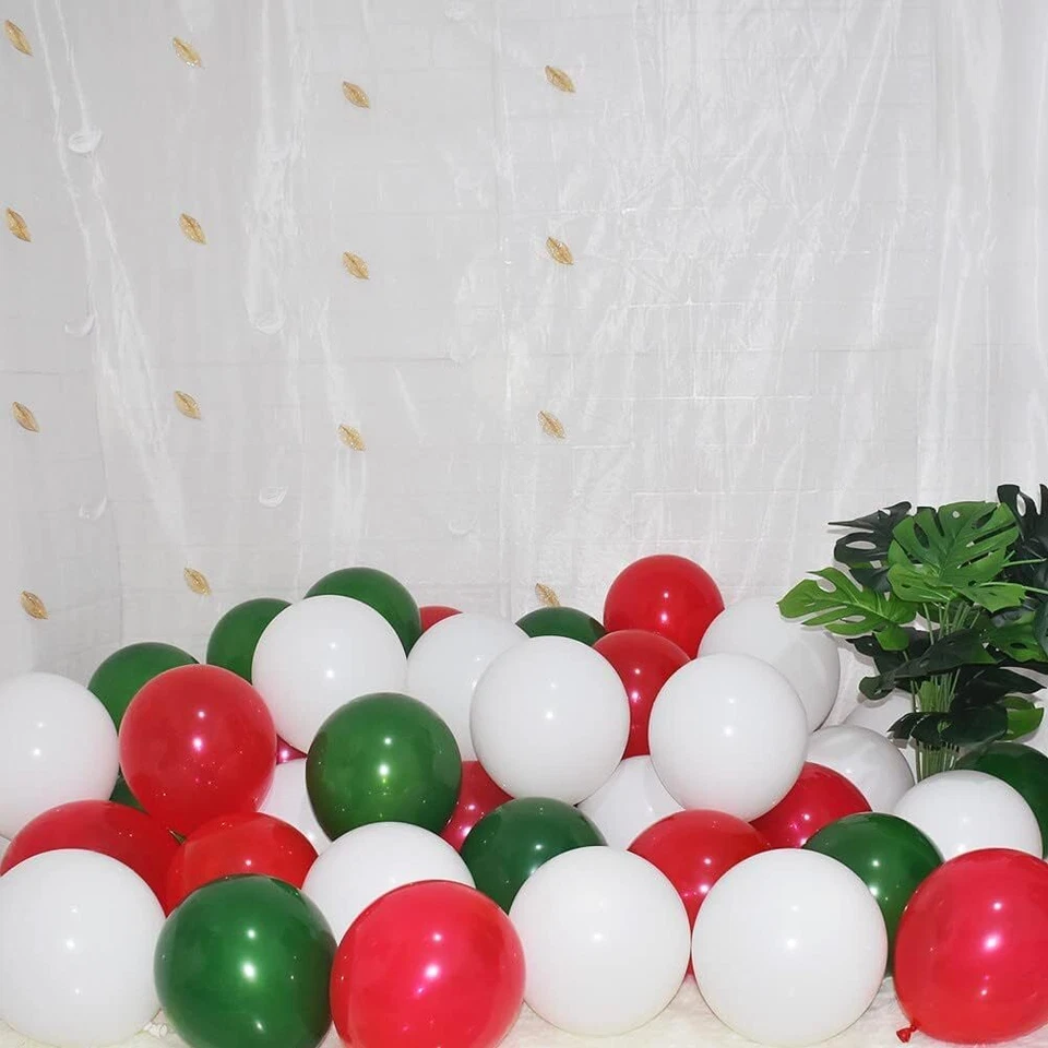 Balões lisos vermelhos e verdes balões de feliz Natal 12" hélio látex festa de Natal - Imagem 4 de 4