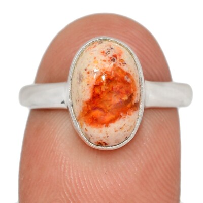 Natürlicher Cantera Opal aus Mexiko 925 Sterling Silber Ring Schmuck Gr.6,5 CR68874