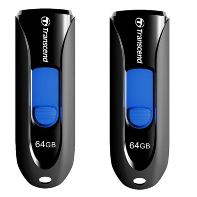 2 Pk Transcend 64GB Jetflash 790 3.0 USB Flash Memory Thumb Storage Drive Pen