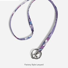 NWT Vera Bradley Lighten-Up Lanyard Key Ring Clip Enchanted Garden Retails 15