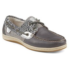 NIB Sperry Top-Sider Taupe Leather Koifish Cheetah Boat Shoes WOMEN'S Size 5.5