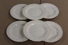 6 Wedgwood Embossed Queen's Ware Cream on Cream Shell Edge Salad Plates 8 1/4"