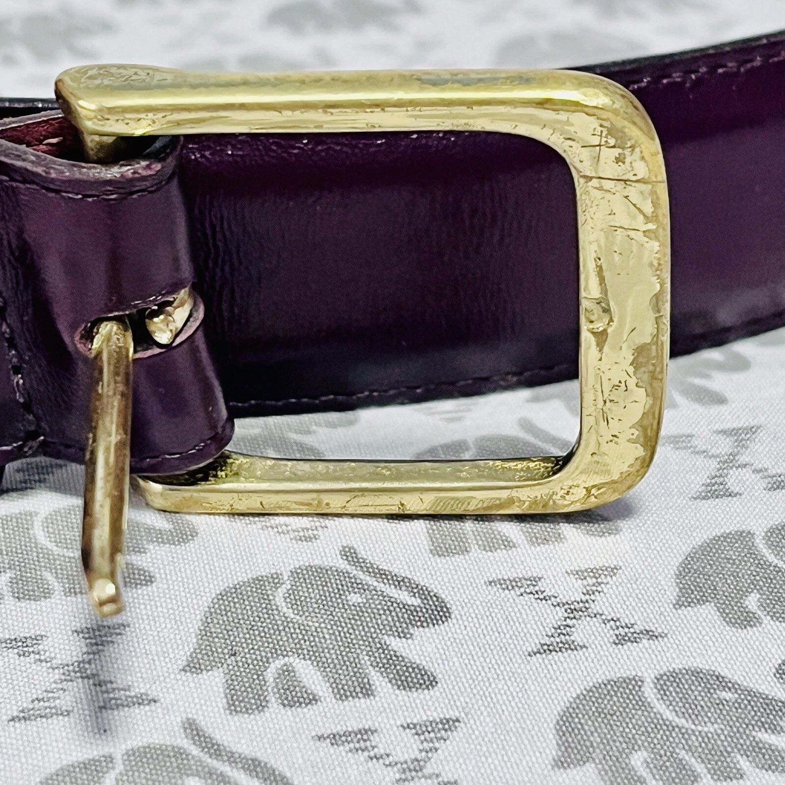 Cintura abito vintage Coach da uomo 44" 110 cm marrone mogano pelle ottone fibbia classica