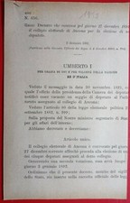 ANCONA, ROYAL DECREE CONVENES ELECTORAL COLLEGE X ELECTION DEPUTY-1957