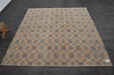 Oushak Türkisch Vintage Teppich 7x7 Kelim Rug Anatolisch Handarbeit Boho Deko...