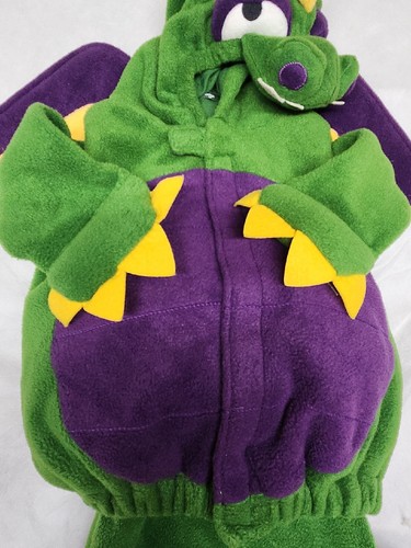 Old Navy Baby Toddler Plush Padded Dragon Costume Green Fleece 2 Pc 12 to 24 mos - Picture 5 of 11