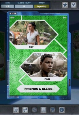 Star Wars Card Trader Digital Legendary Tungsten Gilded History of Rey Finn 10cc