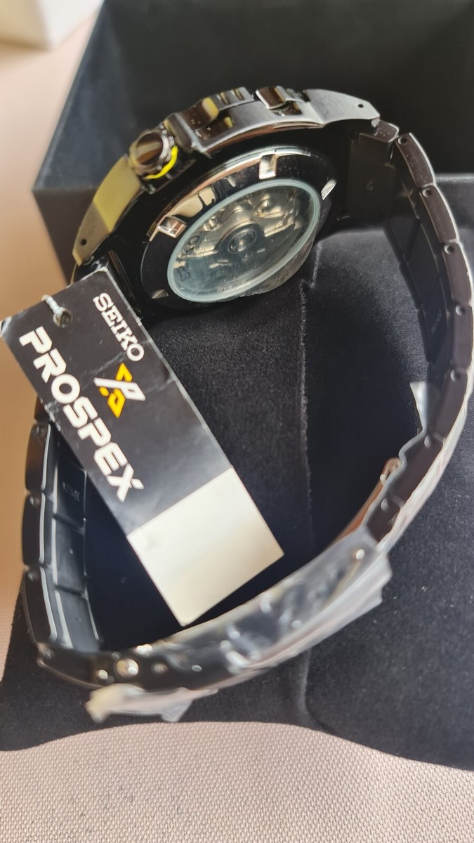 SEIKO Automatic SRP449K1 Watch 100m Black Yellow Date Compass 4R35