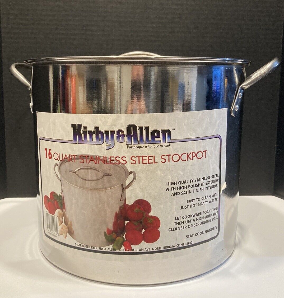 KIRBY & ALLEN 16 Qt. Stainless Steel Stock Pot NEVER USED | eBay KIRBY & ALLEN 16 Qt. Stainless Steel Stock Pot NEVER USED | eBay