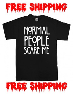 Herren T-Shirt 'Normal People Scare Me' – Horror & Big Bang Design, Basic Schnitt