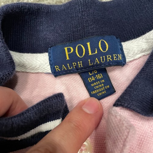 Polo Ralph Lauren Polo Shirt Boys Large 14/16 Pink Blue Rugby Crest Embroidered* - Picture 3 of 21
