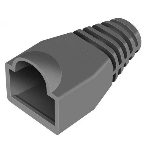 100 X GREY RJ45 CAT5E CAT6 NETWORK ETHERNET CABLE BOOTS PLUG CONNECTORS COVER - 第 2/2 張圖片