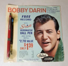 Complete Scripto Wordmaster Ball Pen Advertising Bobby Darin 45 RPM Record
