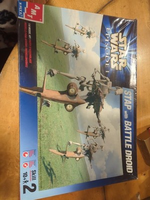 Star Wars Episode 1 Stap with Battle Droid Model Kit 1999 AMT Ertl - New In box