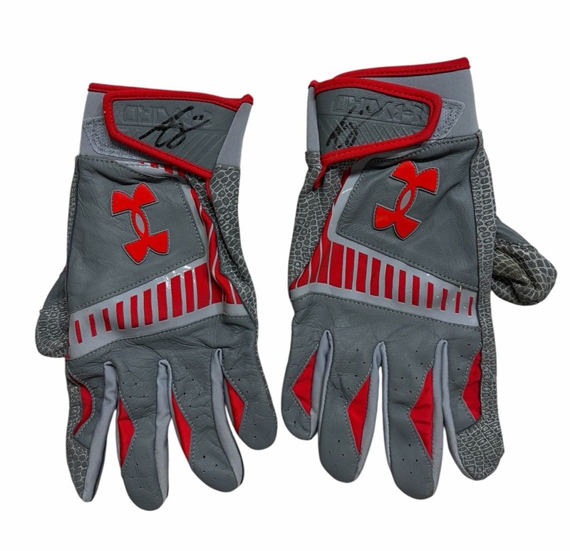Angel Genao Game Used Batting Gloves Cleveland Guardians Autographed Auto