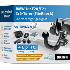 ANHÄNGERKUPPLUNG für BMW 1er F20 F21 14-19  abnehmbar BRINK +13pol E-Satz JAEGER