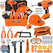   Realistic Kids Drill Tool Set with 48PCS Tools and Sound Effects