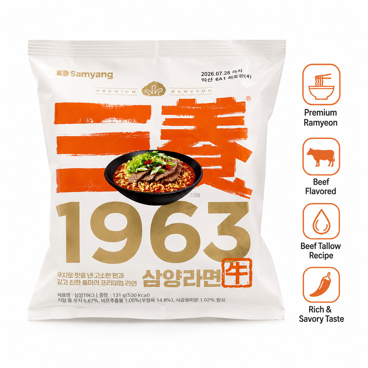 Samyang 1963 Ramen 131 g - Auténticos fideos coreanos