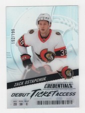 2024-25 CREDENTIALS HOCKEY DEBUT TICKET ACCESS ACETATE 192/199 ZACK OSTAPCHUK