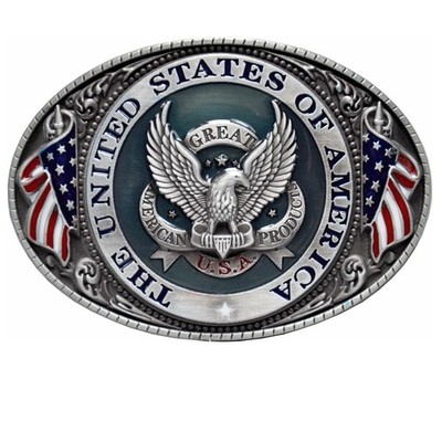 Buckle USA Coat of Arms Eagle America Flag Belt Buckle Western *148