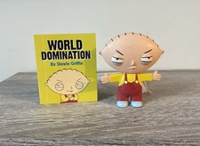 Family Guy Stewie Griffin Rubber Figure & Mini Book world Domination toy 3” 