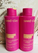 2-Pack Seed  Clay  Pomegranate Hibiscus  Collagen Replenishing Body Wash 25oz