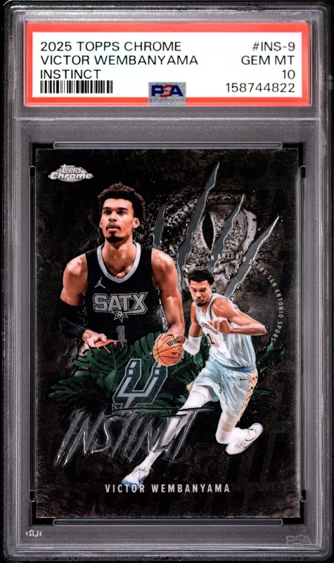 2025 TOPPS CHROME INSTINCT #INS-9 VICTOR WEMBANYAMA PSA 10