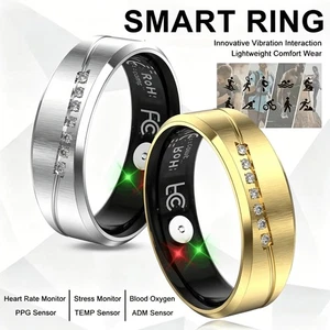 Anneau intelligent pour les femmes/les hommes Taux de coeur Sommeil Stress Monitoir IP68 Fitness Tracker