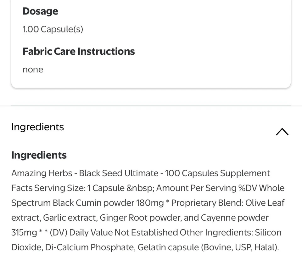 Paquete de 4 increíbles hierbas semillas negras Ultimate Defense Formula 100 tapas Foto 4 de 4