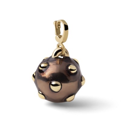 Unoaerre Pendent Charm Mina In Bronze Gold Plated And Enamel Moro Head
