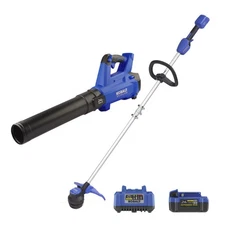 Kobalt 24-volt Cordless Battery String Trimmer and Leaf Blower and 4 Ah (open bo