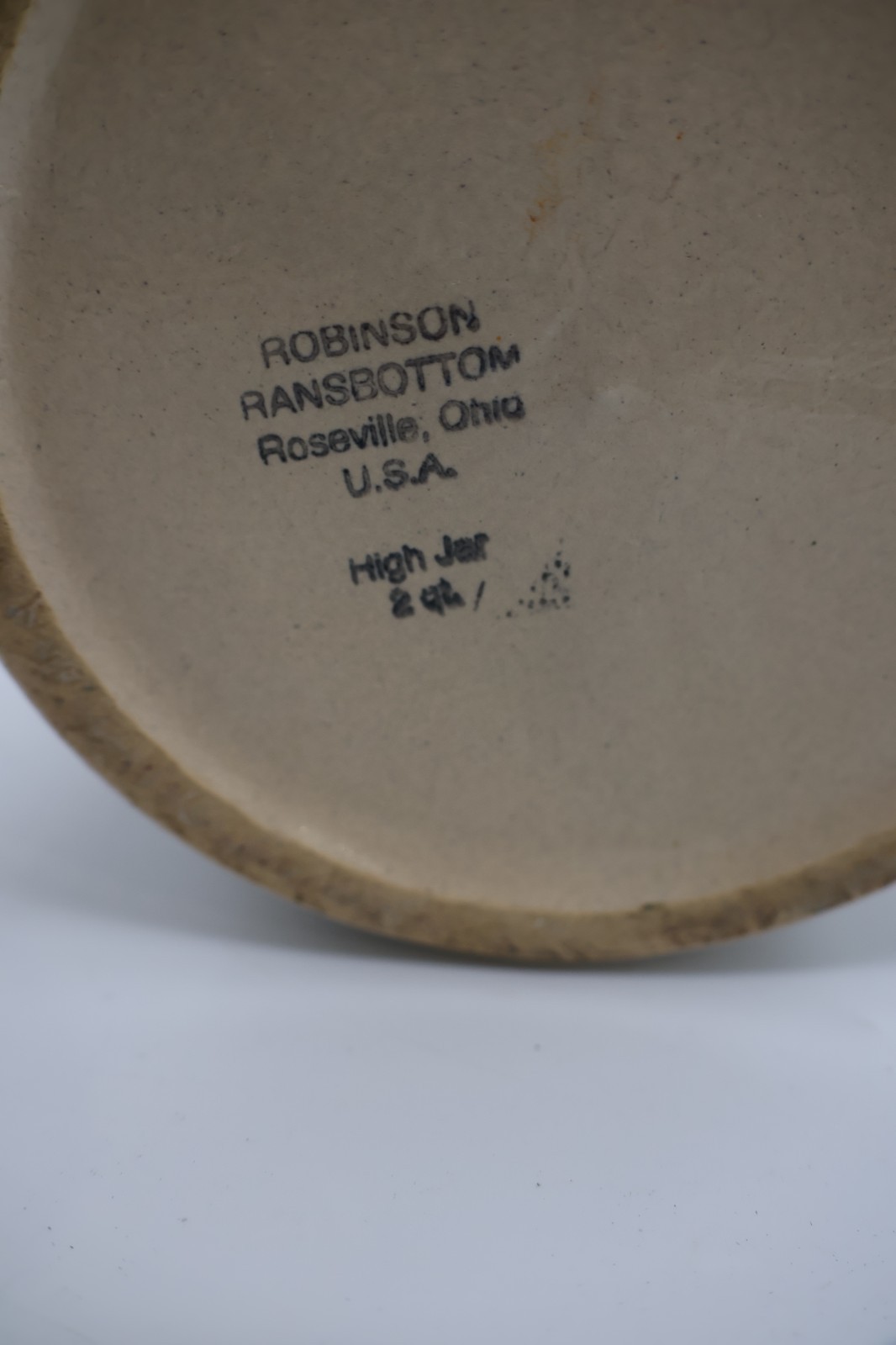 ROBINSON RANSBOTTOM POTTERY ROSEVILLE OHIO 2QT HIGH JAR STONEWARE CROCK VINTAGE