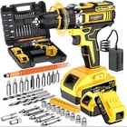 21V Household Multifunctional Cordless Drill, Power Tool, Equipped with Battery