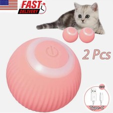 2 Pcs Smart Cat Ball Toys Automatic Rolling Ball Interactive Electric Cat Toy