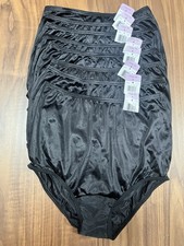 8-Vtg Vanity Fair Panties Silky Nylon Semi-Sheer Black Briefs Sz 6/815-752 NWT